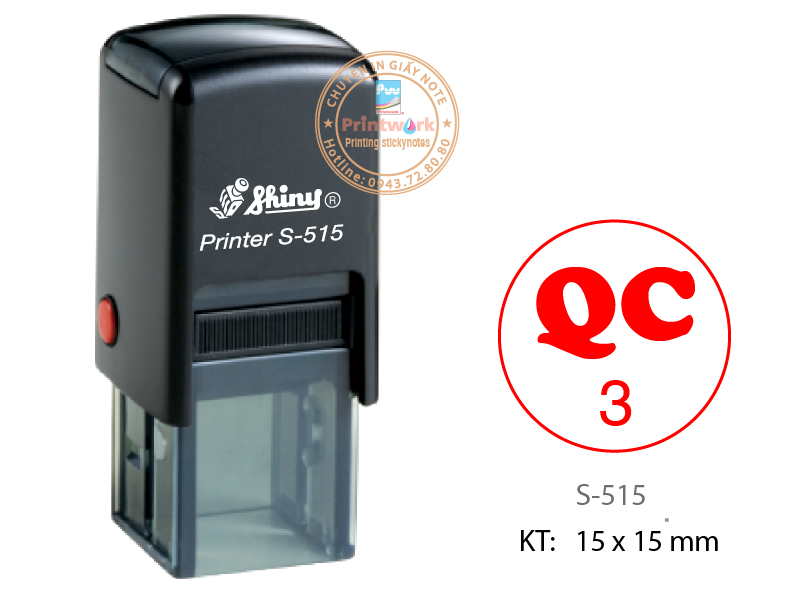 Dấu liền mực S-515, KT: 15 x 15 mm